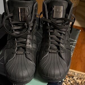 Adidas Pro Model Big Sean Black Textured High-Top Sneakers